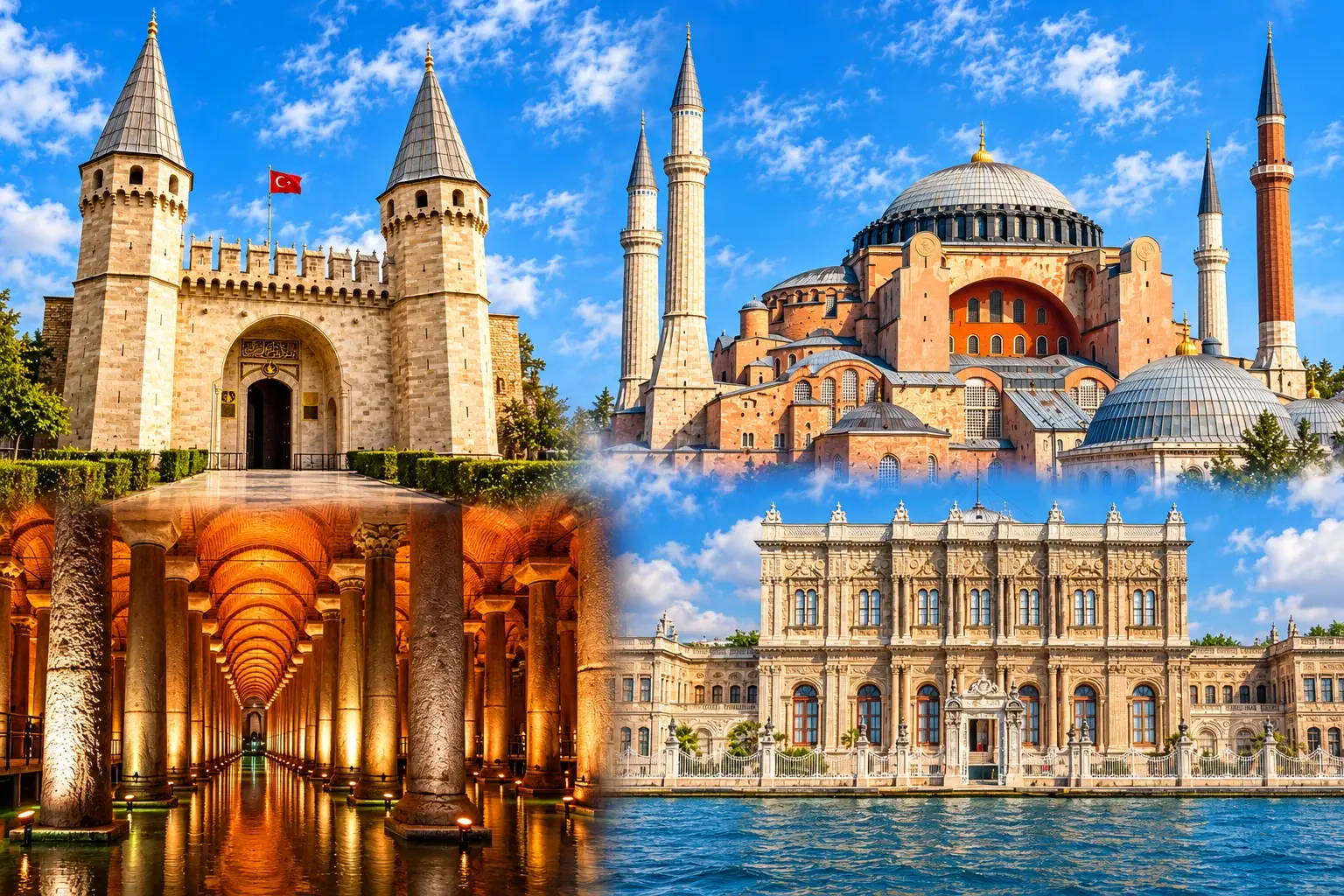 Topkapı Palace · Hagia Sophia Visitor Gallery · Basilica Cistern · Dolmabahçe Palace